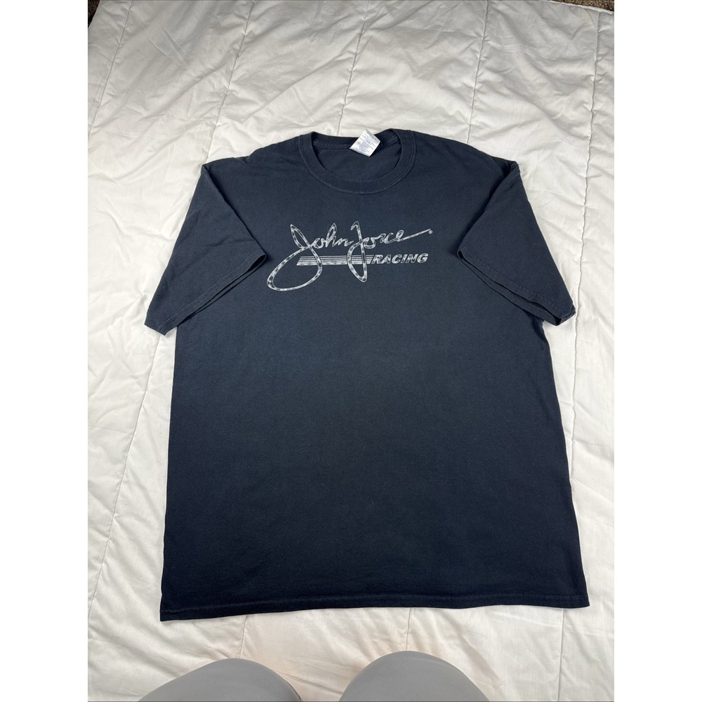 John Force Racing Black Silver Short Sleeve Gildan Ultra Cotton T-Shirt XL